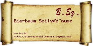 Bierbaum Szilvánusz névjegykártya